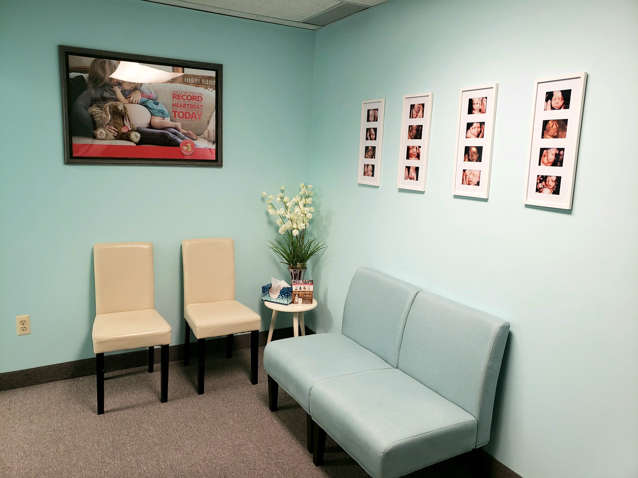 Our waiting area for 3d ultrasound appointments