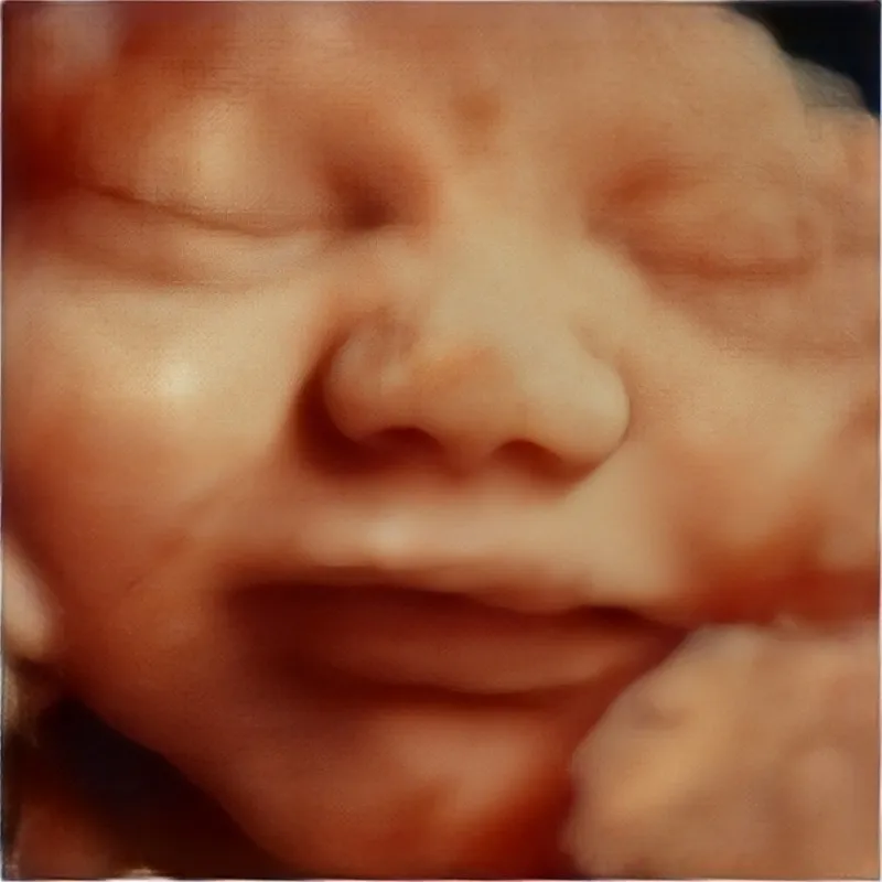 32 weeks 5D ultrasound smiling baby